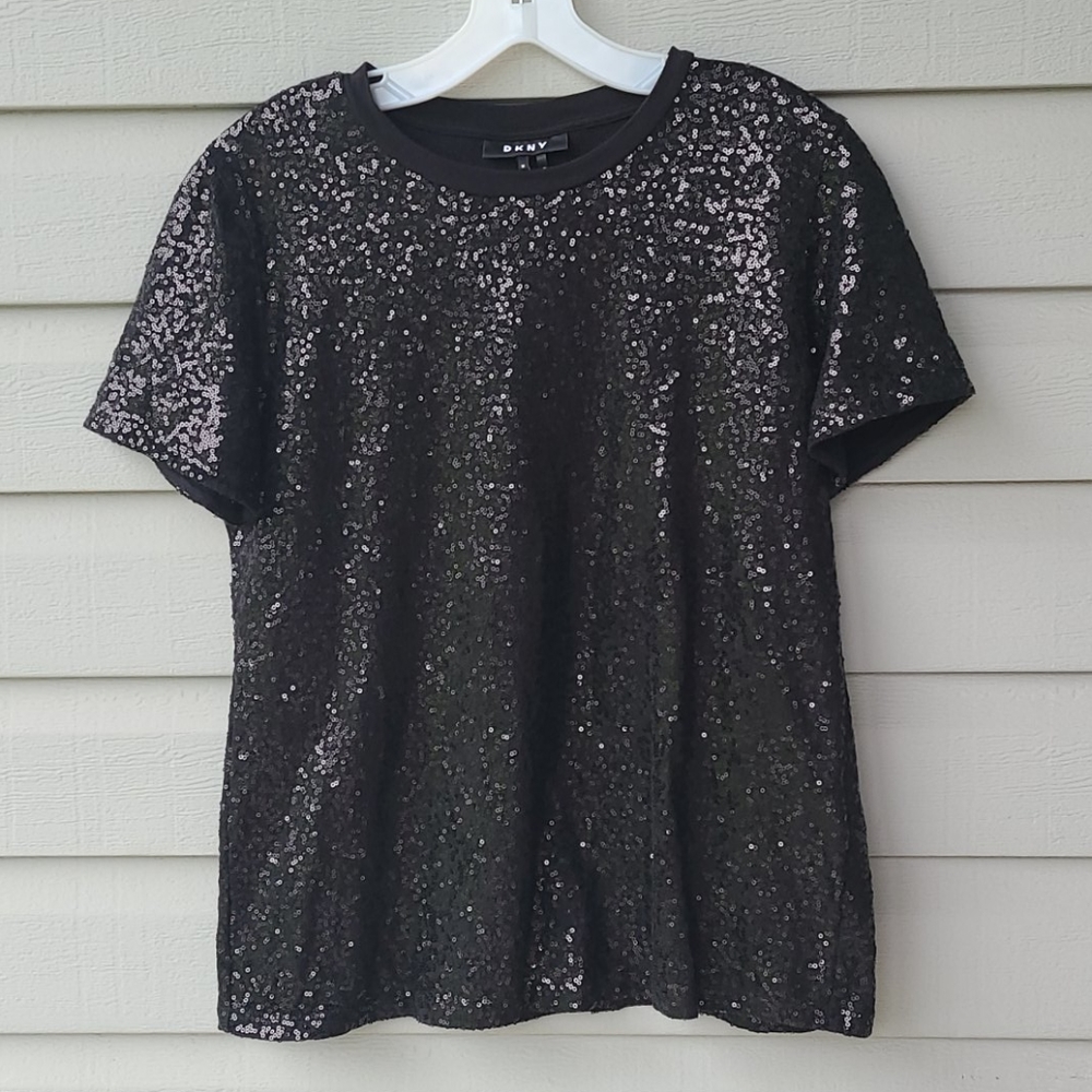 Black Sequin Tee